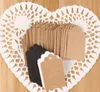 Scallop Kraft Blank Hang Tag Kraftpapier Tags Geschenkanhänger Tischnummer Karten Braun Weiß Schwarz Farben