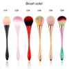 Ladymisty Nail Soft Stof Cleaner Brush Acrylic UV Gel Verwijdering Reinigingsborstel Regenboog Handvat Nagelborstels voor Manicure Tools