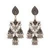 New Women's Egypt Vintage Tassel Bells Jhumka Earrings Indian Jewelry Classic Boho Tribal Metal Triangle Earrings