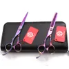 Left Hand 2Pcs 55INCH 16cm 440C Purple Dragon Professional Hair Scissors Salon Hairdressing Scissors Cutting Shears Thinning Shea6952641