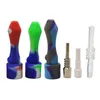 SI002 Narguilé 10mm Silicone Pipe Titane Céramique Quartz Pointe Nail Oil Rigs Fumer Pipes Aléatoire