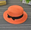 Sombrero de sol a la moda para padres e hijos, bonitos sombreros de sol para niños, gorra de paja hecha a mano con lazo para mujer, sombrero de ala grande para la playa, gorra informal de verano glris