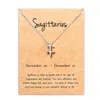 Hot 12 zodiac Kettingen met Gift card sterrenbeeld teken Hanger Zilveren kettingen Ketting Voor Mannen Vrouwen Mode-sieraden in Bulk