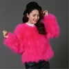 Autumn winter new women's fashion ostrich fur grass coat turkey feather coat short paragraph 896