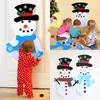 DIY Filz Weihnachten Schneemann Ornamente Vliesstoffe Filz Schneemann DIY Tür Wandbehang Dekoration 1 Set Handgefertigtes Puzzle Schneemann