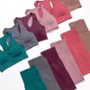 Yoga-outfits Naadloze gymset Vrouw Sportkleding 2-delige trainingslegging Gevoerde sportbeha's Dames Fitnesskleding Yogasets Sportpakken S-L