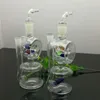 Rökning rör mini hookah glas bongs färgglad metall form klassisk extern filter vindkvarn glas vatten rökflaska