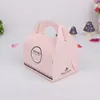 Portable Handle Bakery Cake Boxes Mousse Cookies Pastry Packaging Boxes Pinkk Blue Free Shipping Wholesale