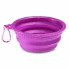 Pet Supplies 350ml silicone pet folding bowl retractable tableware bowl portable outdoor dog drinking dish bowl clasp T3I5617