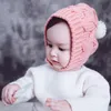 Infant Baby Mützen Kinder Kinder Gestrickte Hut Baby Nette Wolle Ball Schwanz Mädchen Herbst Winter Ohrenschützer Kopfbedeckung Häkeln Warme Mützen hüte M208