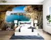 beibehang Photo Wallpaper Modern Simple Cave Seascape Natura Murale Soggiorno Camera da letto Interior Decor Wallpaper Space Expansion