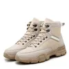Vente chaude-Taille 38-45 chaussures de randonnée chaussures d'outillage hiver hommes bottes en cuir imperméable désert combat bottine armée travail * 161W