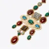 Gorgeous Baroco Style Gold Chain Choker Victoria Pendant Färgglada Kostym Drag Queen Smycken för Kvinnor 1 PC