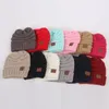 Ins 12 Farben Baby Kinder Winter Halten Sie warme Beanie Kennzeichnung Hüte Wolle Knit Schädel Designer Hut Outdoor Sport Caps