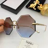 Wholesale-new fashion designer sunglasses 0376 frameless polygon frame crystal cutting lens popular style top quality