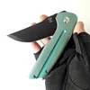 Versión de personalización limitada Cuchillos Barker Cuchillo plegable Hokkaido Anodizado TC4 Mango de titanio Negro Cuchillos de hoja M390 Herramientas para acampar al aire libre Táctico EDC