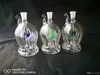 Roundness Rib Hookah Partihandel Glas Bongs Oljebrännare Vattenrör Riggar Rökfri