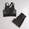 Completo sportivo da donna per yoga senza cuciture Pantaloncini 2 pezzi Top a vita alta Fiess Reggiseno sportivo Set da 2 pezzi Set da palestra per corsa Abbigliamento sportivo da allenamento Strecth