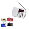 Mini L-218 Digital LCD MP3 Radio Speaker Player Support TF Card USB with LED Flashlight Portable Radio FM/AM Speaker