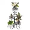 Groothandel GRATIS VERZENDING 2019 4 ingemaakte vierkante bloem metalen planken Plant Pot Stand voor Indoor Outdoor Garden Black