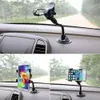 Dual Clip Car Mount Holder 360 Degree Bil Vindruta Mount Mobiltelefon Stativ Sugkopp För GPS Mobiltelefon Iphone Fri frakt