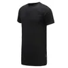 Preto algodão da marca New Men Clothing t-shirt de Hip Hop manga curta t-shirt longline regular Zip O pescoço streetwear longa camisetas