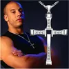 Kasanier Silver Jewelry Cross Collier Men Fast Furious Bijoux Fashion Men Collier Party Bijoux Pullrie Coup de chair NEW6828331