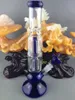 Hookahs 6 Arm percolator glass bong water bongs blue smoking pipe dab rig classics beaker