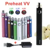 재고 ! EVOD 예열 USB 충전기가있는 가변 전압 펜 배터리 유리 vape 카트리지에 대 한 펜 e cigs