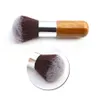 Alça de madeira Maquiagem Fundação Escova Flat Bambu Punho Rodada Escova Suave Multifuncional Fundação Pó Fundação Brush Brush Ferramentas RRA996