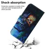 Étuis portefeuille en cuir pour iPhone 14 Pro Max Motorola Moto G Stylus 5G 4G 2022 G52 E32 Fleur animale Lion Panda Chien Loup Tigre Fente pour carte d'identité Flip Cover Holder Pouch Purse