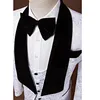 Nieuwste White Wedding Bruidegom Tuxedos voor Prom Sjaal Kraag Italiaanse Man Glanzende Jacquard Real Image Zwart Boog Ties Bruidegom Pakken voor Bestman 2019