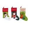 Julprydnad Julstrumpor Presentväska Snowman Santa Deer Print Christmas Sock Xmas Dekoration Candy Bag Party Supplies dbc vt0740