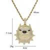 FashionAmerican bully pitbull pendant necklaces for men women luxury diamonds dog pendants 18k gold plated copper zircon pet jewe6508615