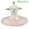 Lilac Pink Sleeping Beauty Ballet Tutu Girls Beige Pink Professional Ballet Costumes Flower Fairy Classic Ballet Dress Pancake Tut311r