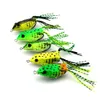 HENGJIA Soft Frog fishing lure 6cm 12g 5 colors with Skirt Feather Fiishing Tackle Boxed Artificial pesca fishing bait