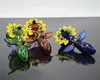 4" glass pipes smoking accessories bong heady glass flower smoking pipes colorful hand pipes bubbler dab rig drop shipping christmas gift