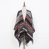 Wholesale- European and American new female color stripes best-selling double-sided split large shawl cloak designer scarf 150*130cm