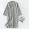 Men's Sleepwear Summer Men Robe Gown Solid Cotton Japan Style Kimono Bathrobe Gowns Loose Male Nightgown Casual Sleep Home Cl2952