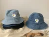 Sommer Mädchen Denim Hüte Kinder Blume bestickte Kappe Kinder Fischer Hut Jungen Mädchen große Krempe Topf Hüte Cowboy Strand Schirmmütze A241831410