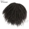 VMAE Indian Natural Color Ponytail 4A 4B 4C Afro Kinky Curly 120g Nieprzetworzone skórki Wyrównane Dziewiczy Ludzki Hair Sznurek