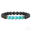 Oeil de Tigre Turquoise Bracelet en Pierre Naturelle Lava Rock Diffuseur d'Huile Essentielle Bracelet de Perles Designer Bijoux de Mode pour Femmes Hommes