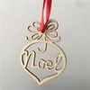 Jul Laser Hollow Pendant Julgran Brev Ornament Hem Festival Ornaments Hängande gåva 6 PC per väska