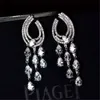 Choucong Luxury Water Drop Earring 5a Zircon 925 Sterling Silver Engagement Wedding Dangle Örhängen för Kvinnor Party Smycken