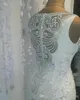 Luksusowy Arabski Dubai Koronki Syrenki Suknie Ślubne Aplikacja 3D Kwiatowy Aplikacja Zroszony Kryształy Sądzie Dresy Wedding Suknie Bridal Suknie Vestidos