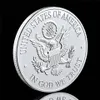 5 sztuk Silver Souvenir Craft Odznaka Wielki Pieczęć Statua Wolerty W Bogu Ufamy 1OZ Plated Collection Coin