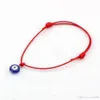 100 pièces mauvais œil Bracelets réglables cires rouges corde bracelets à breloques
