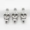 10st Silver Skull Head Pearl Cage Smycken Göra Charms Essential Oljediffusor Pärla Burlås Pendants För Parfym Halsband