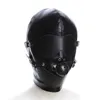 Fetish Hood Headgear Con Boca Ball Gag Pu Cuero Bdsm Bondage Sex Mask Hood Juguetes Juegos para adultos Producto sexual para parejas J190612