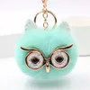 Belle Sequin Oreille Hibou Porte-clés Pour Filles Garçon Moelleux Faux Animal Boule De Fourrure Pompon Porte-clés Charme Femmes Sac Porte-clés